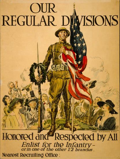 A picture of Our regular divisions, honored and respected by all Enlist for the infantry - or in one of the other 12 branches /