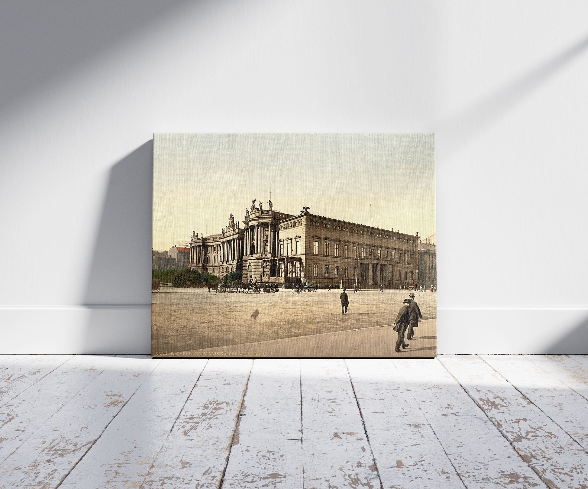 A picture of Palace of William, Berlin, Germany, a mockup of the print leaning against a wall