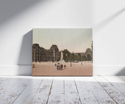 A picture of Paris. Le Louvre, a mockup of the print leaning against a wall