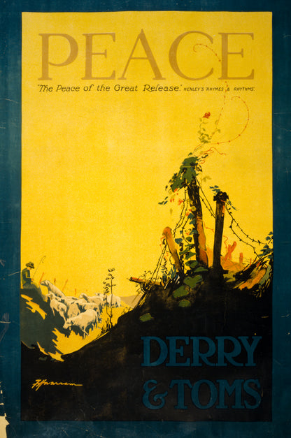 A picture of Peace. "The peace of the great release," Henley's "Rhymes & Rhythms", Derry & Toms