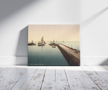 A picture of Pier head, I., Lowestoft, England, a mockup of the print leaning against a wall