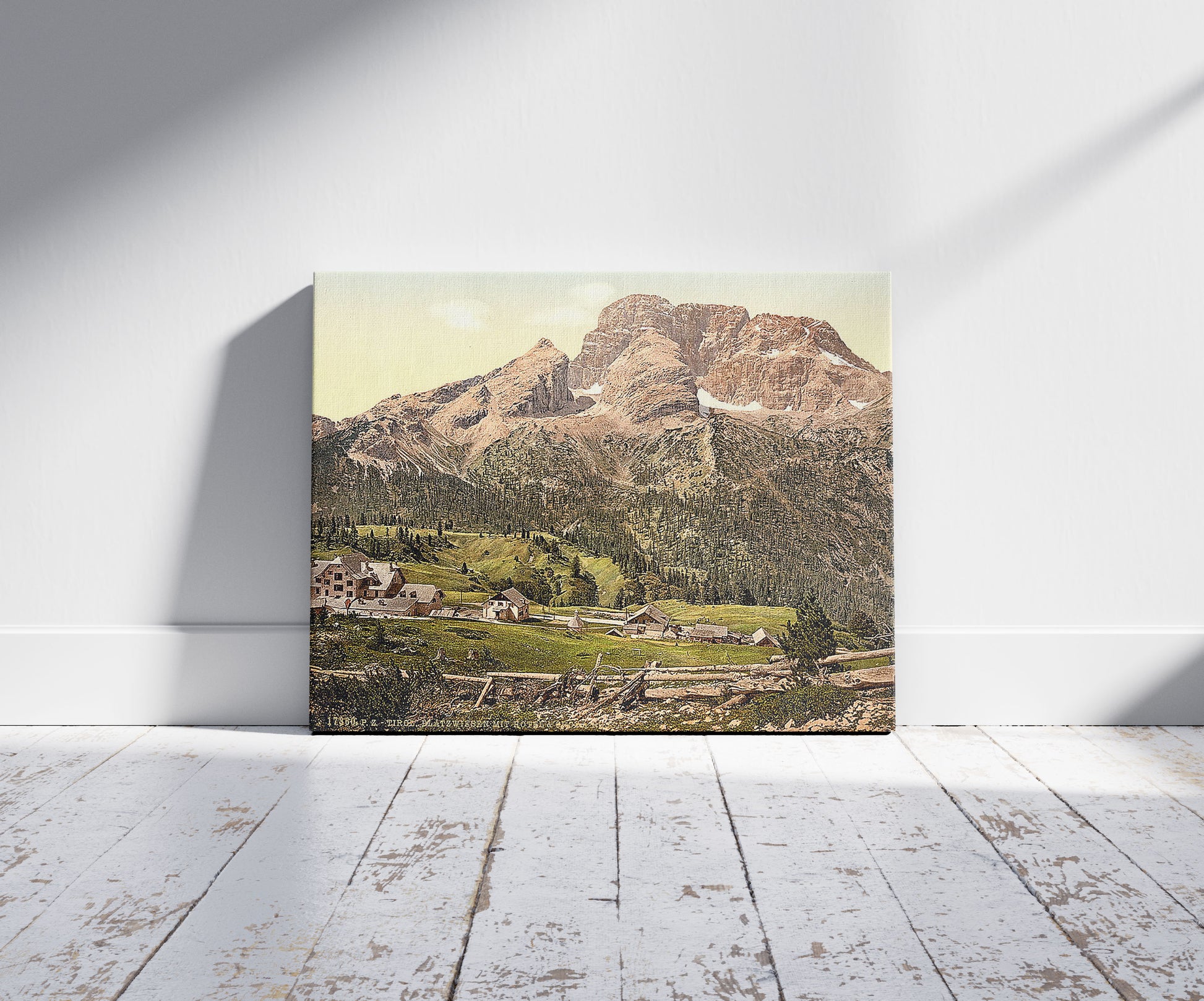 A picture of Platzweisen (i.e., Platzwiesen), hotel and Croda Rossa, Tyrol, Austro-Hungary