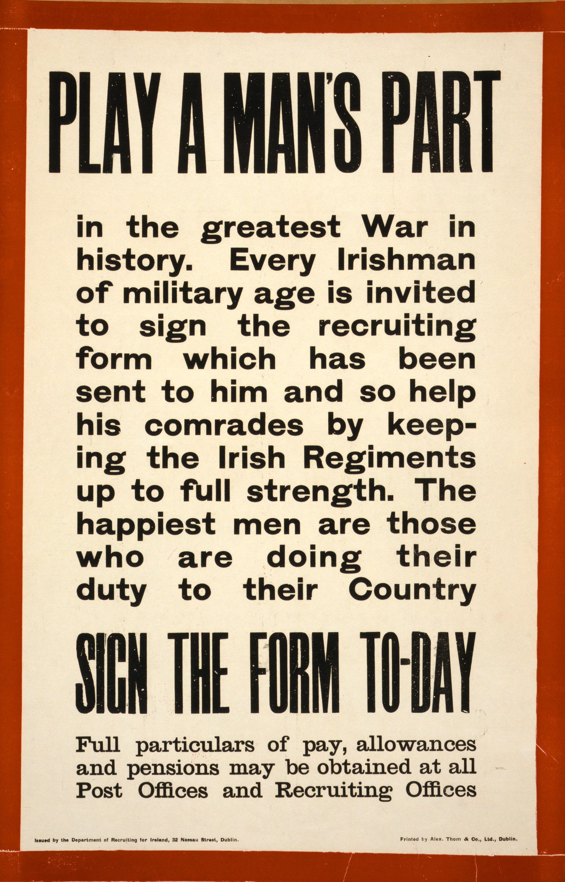 A picture of Play a man's part in the greatest war in history