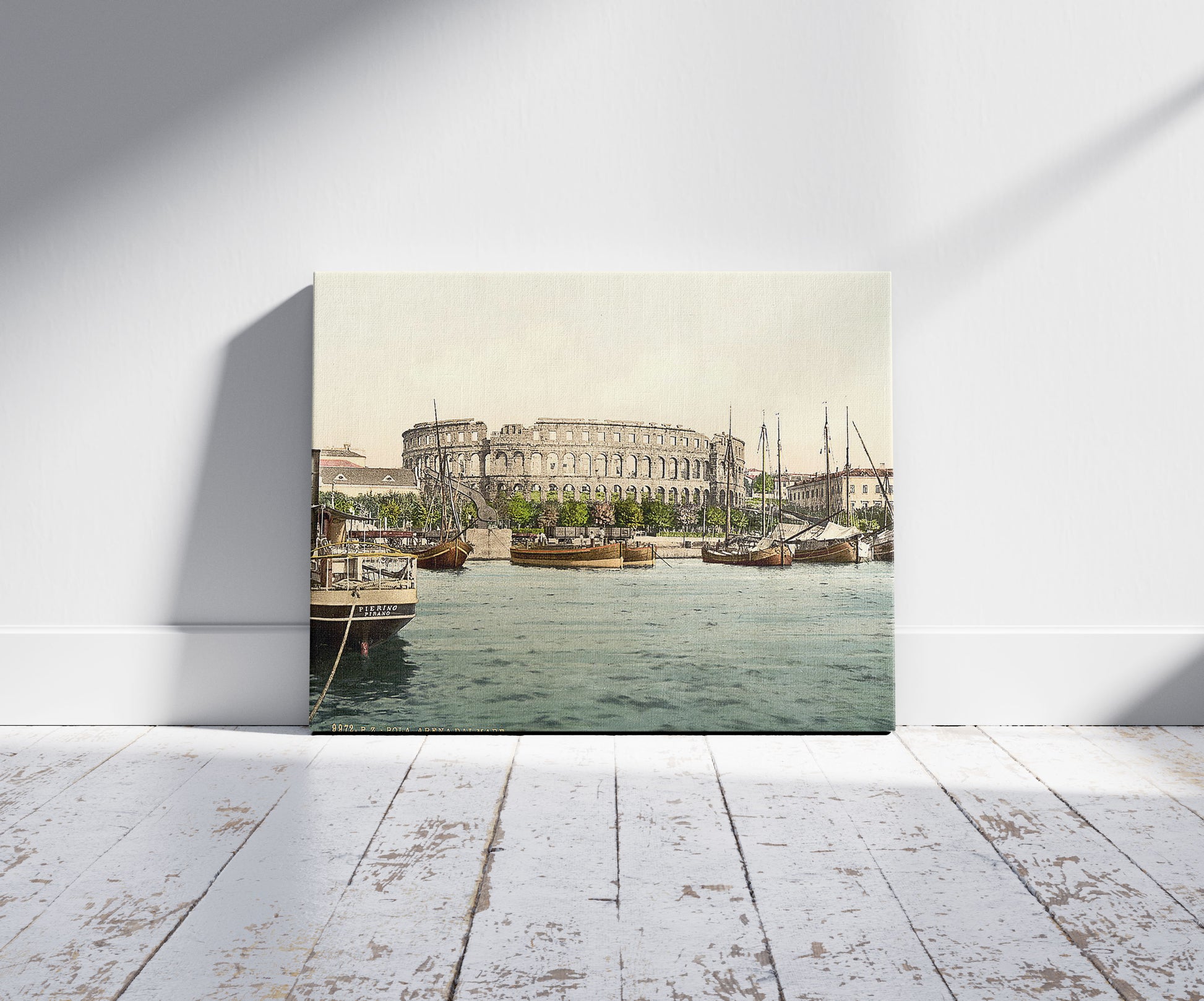 A picture of Pola, the arena, from the sea, Istria, Austro-Hungary