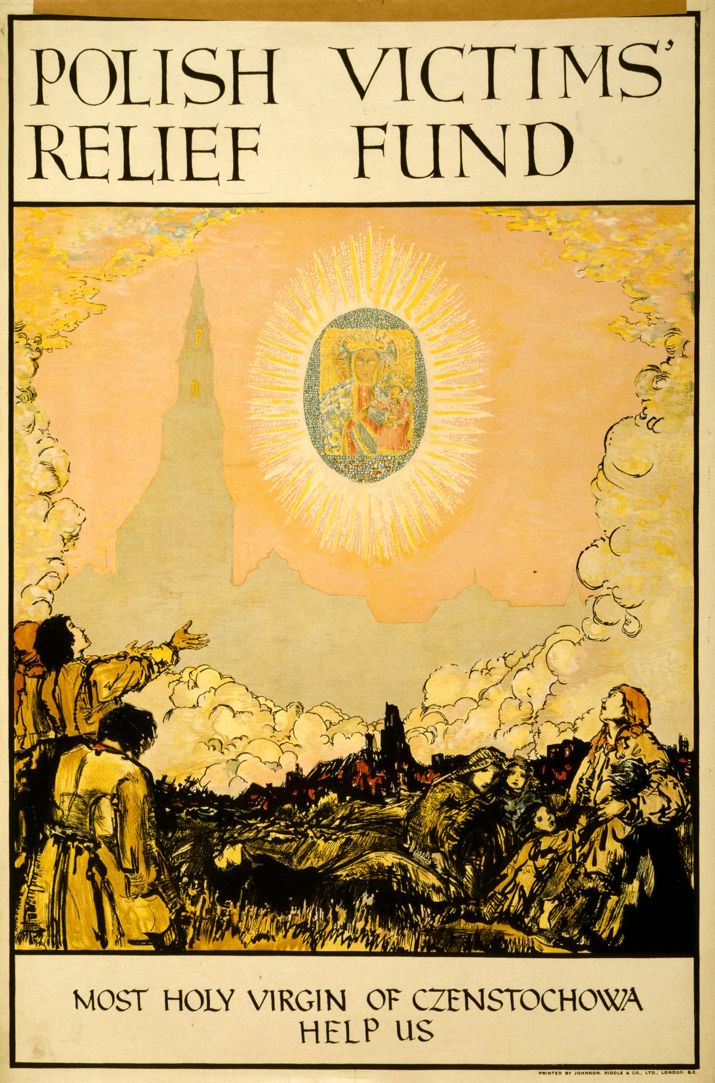 A picture of Polish Victims' Relief Fund. Most holy Virgin of Czenstochowa help us