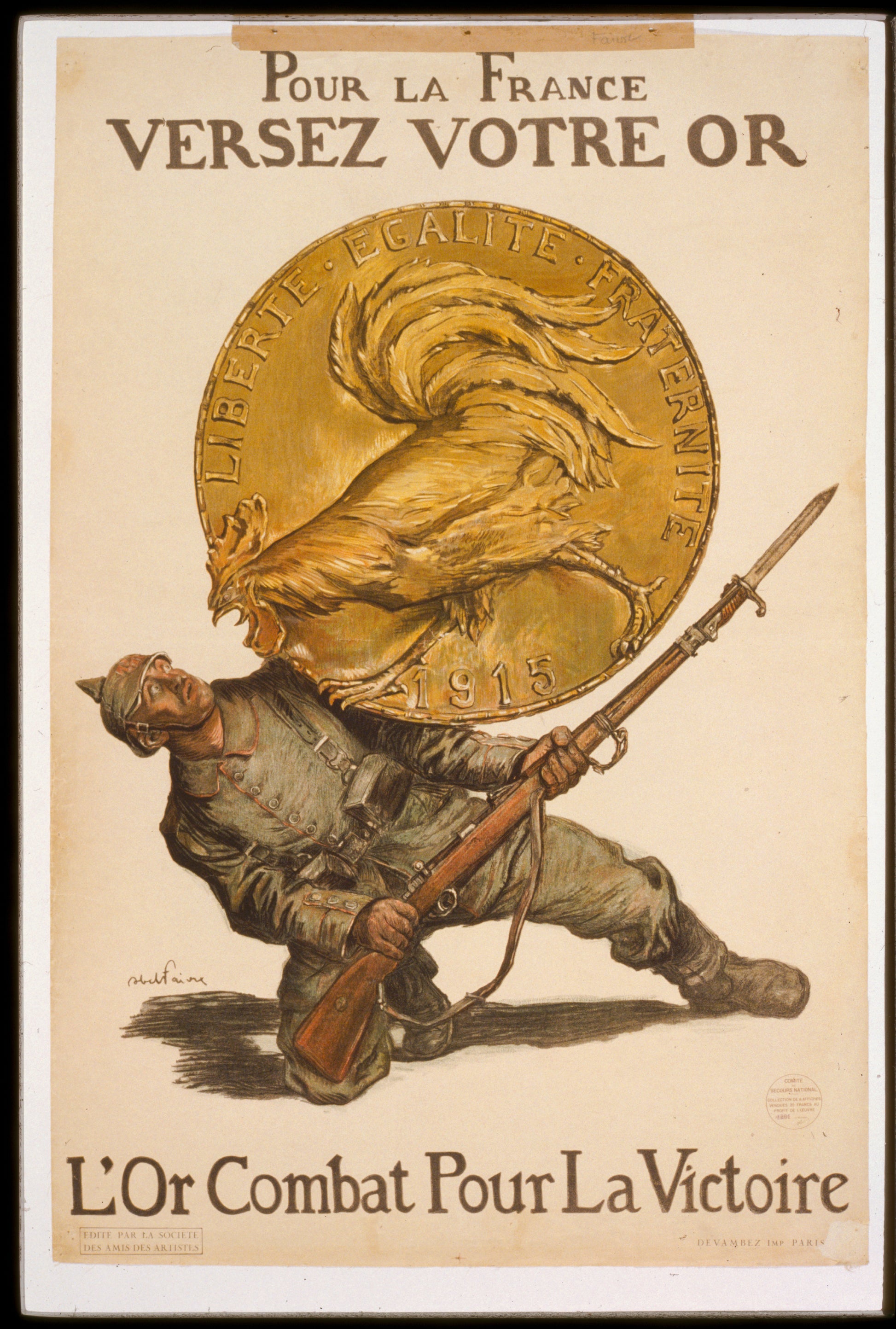 A picture of Pour la France versez votre or. L'or combat pour la victoire