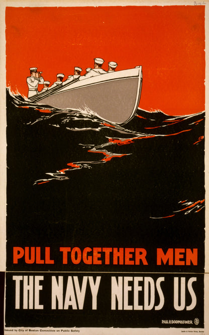 A picture of Pull together men - the Navy needs us