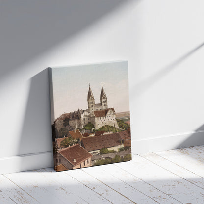A picture of Quedlinburg A/Harz. Schlosskirche, a mockup of the print leaning against a wall