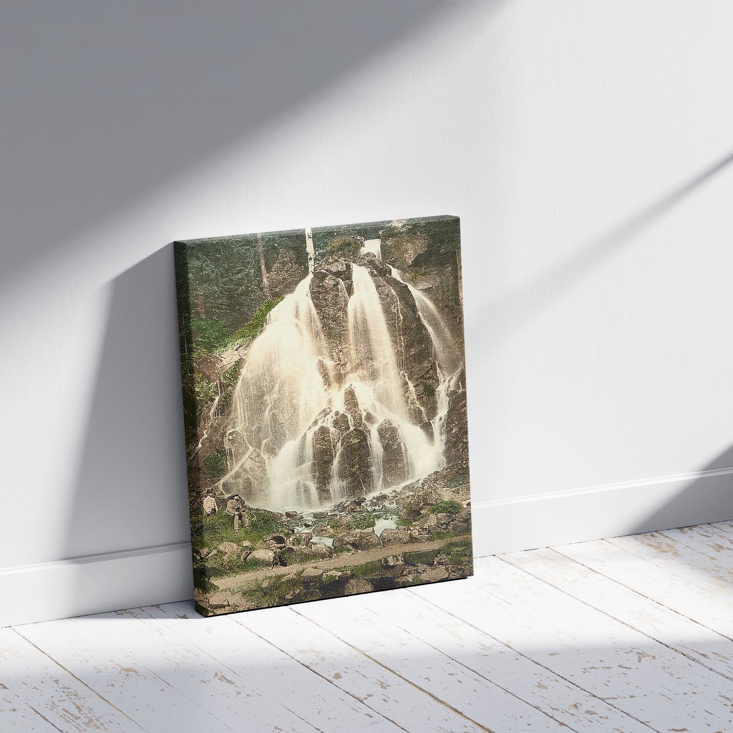A picture of Radaufall, Harzburg, Hartz, Germany, a mockup of the print leaning against a wall