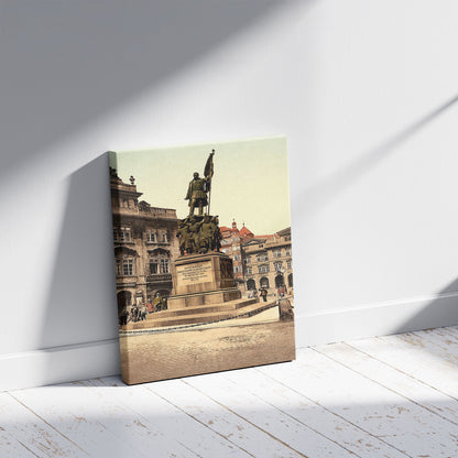 A picture of Radetzky Memorial, Prague, Bohemia, Austro-Hungary, a mockup of the print leaning against a wall