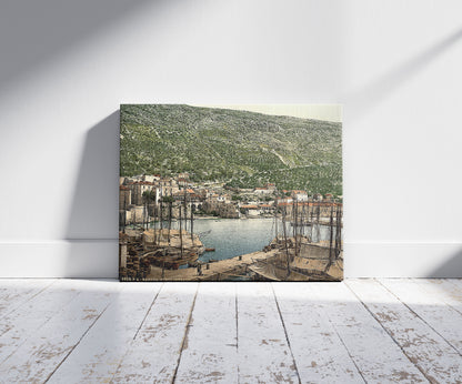 A picture of Ragusa, the Inner Gate, Dalmatia, Austro-Hungary, a mockup of the print leaning against a wall