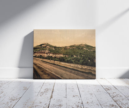 A picture of Railroad, Florence, Italy, a mockup of the print leaning against a wall