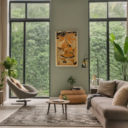 A picture of Rajōmon, a mockup of the print leaning against a wall