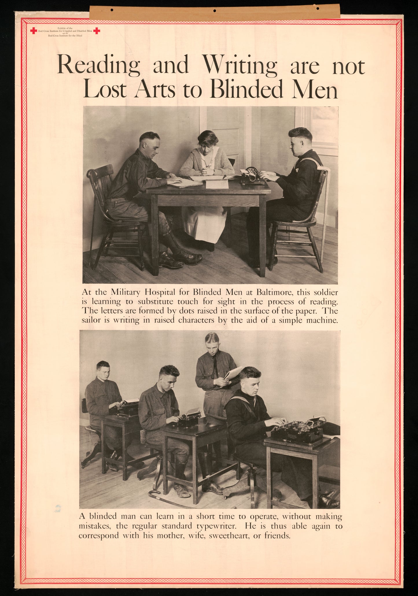 A picture of Reading and writing are not lost arts to blinded men