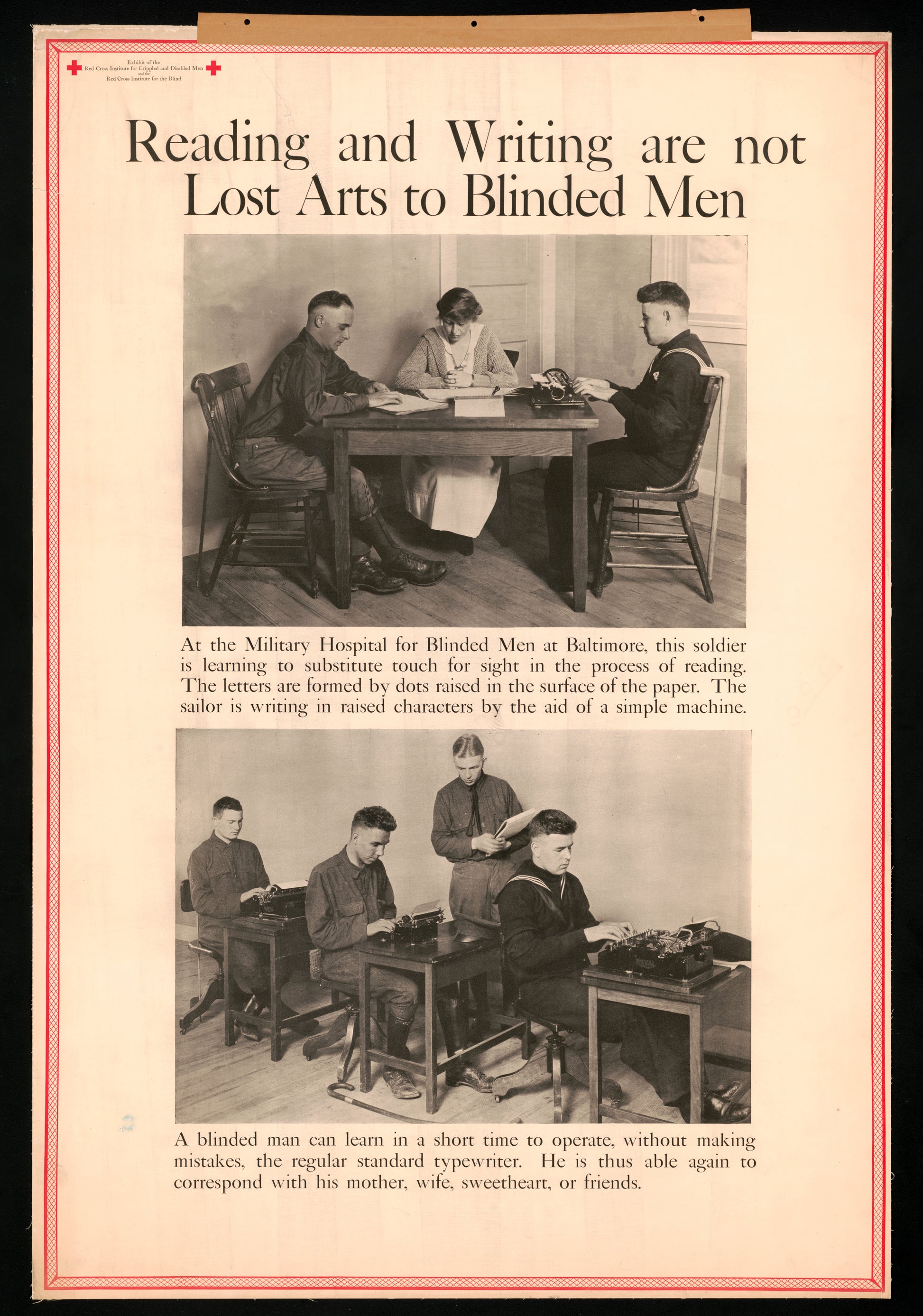 A picture of Reading and writing are not lost arts to blinded men