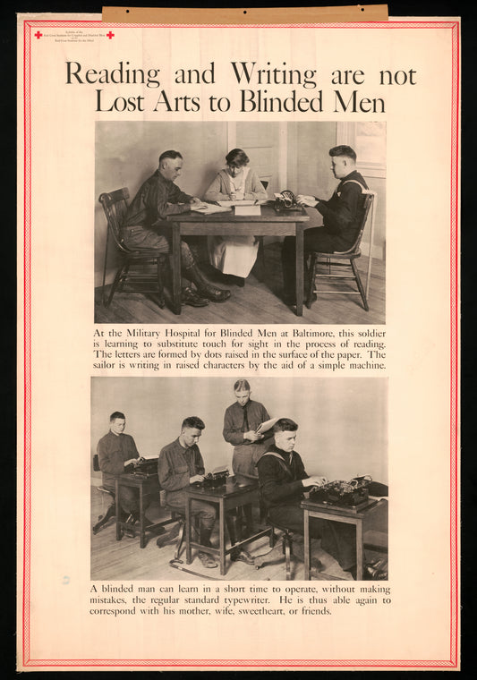 A picture of Reading and writing are not lost arts to blinded men