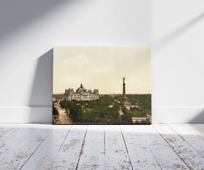 A picture of Reichstag House, with Triumphal Column, Berlin, Germany