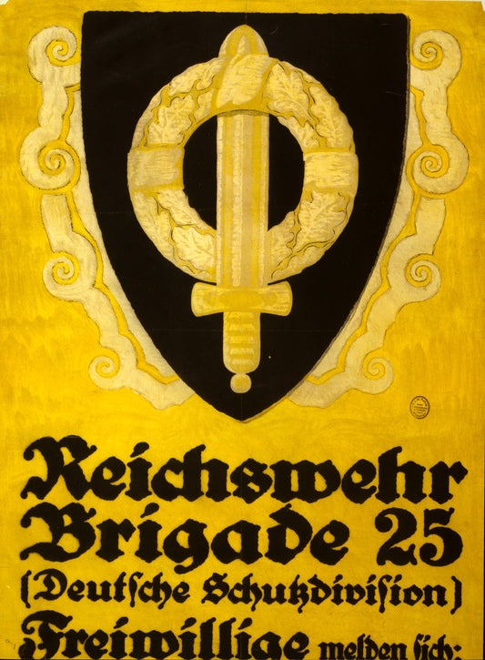 A picture of Reichswehr Brigade 25 (Deutsche Schutzdivision). Freiwillige melden sich ...