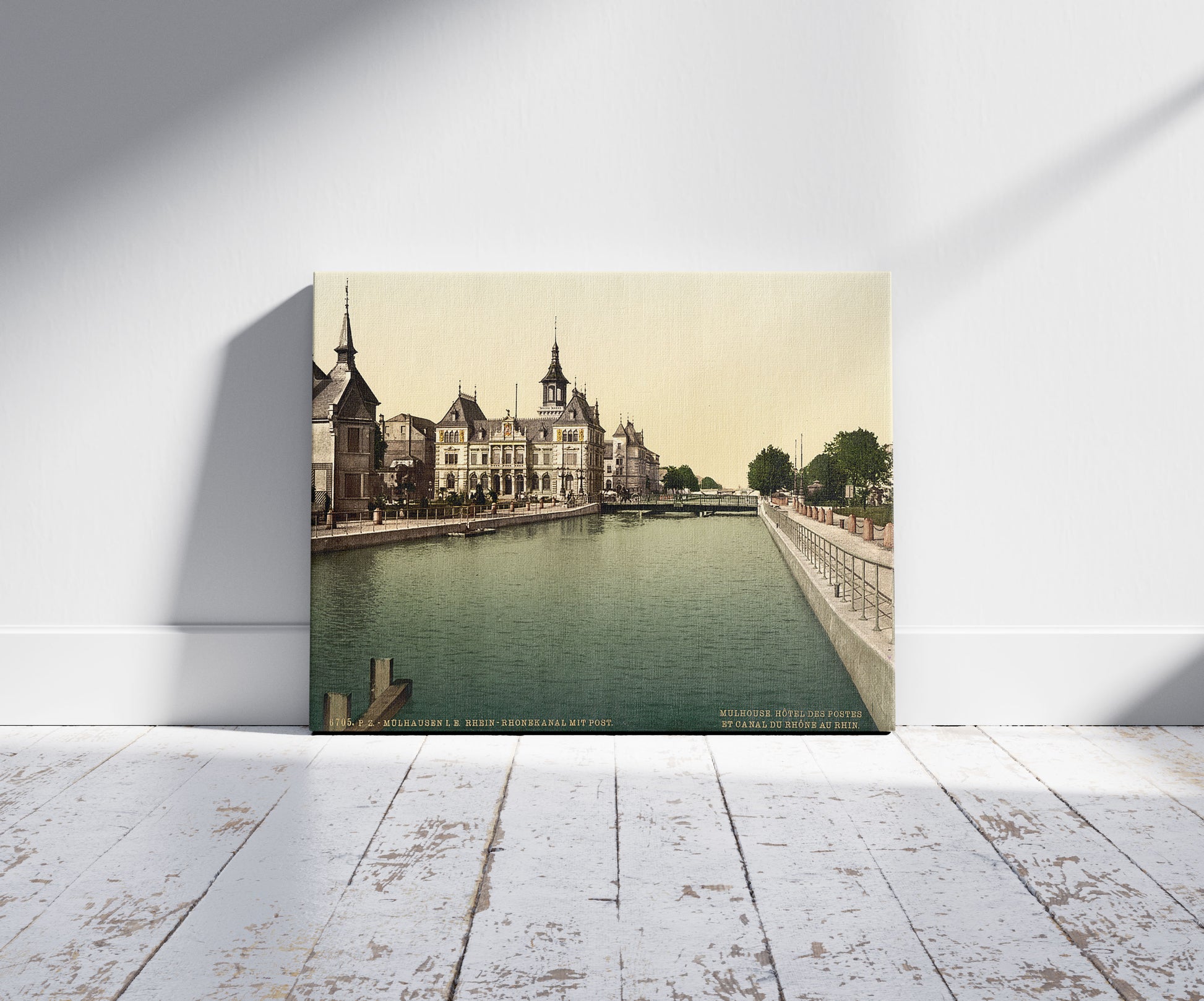 A picture of Rhone and Rhine Canal and Post, Mulhausen, Alsace Lorraine, Germany