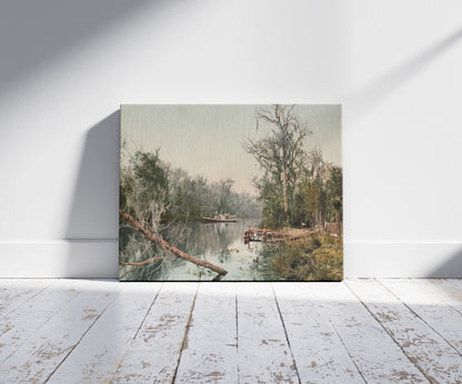 A picture of Rice Creek, Florida, a mockup of the print leaning against a wall