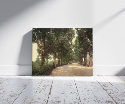 A picture of Richmond, the terrace, England, a mockup of the print leaning against a wall