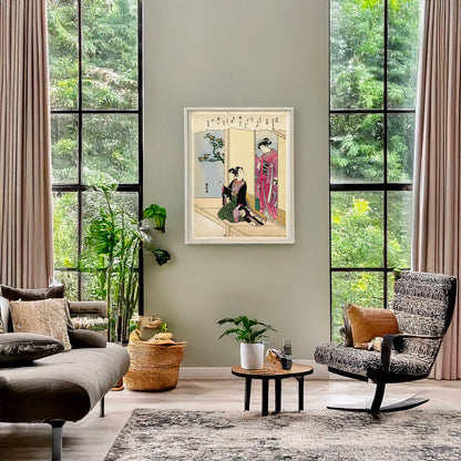 A picture of Risshun, a mockup of the print leaning against a wall
