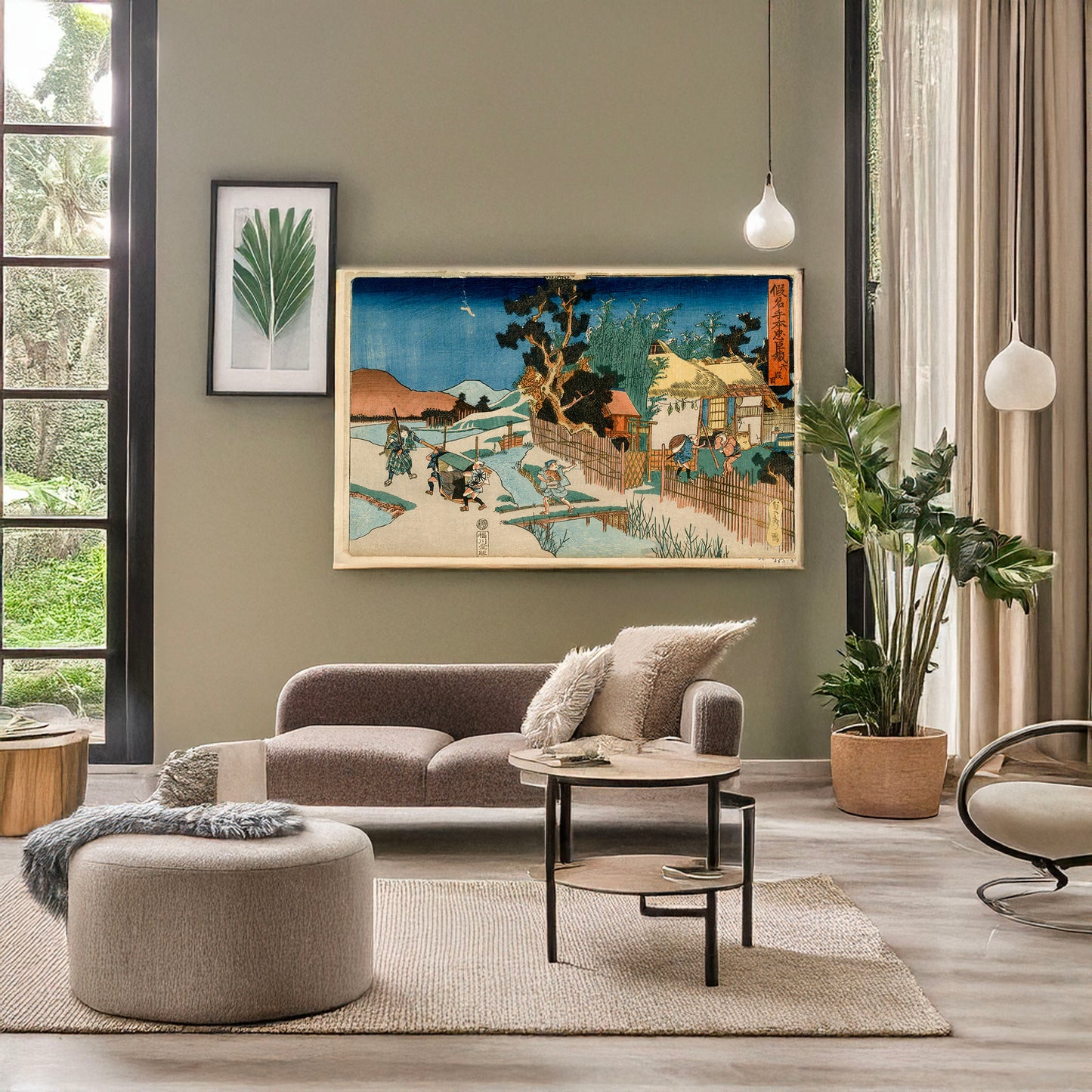 A picture of Rokudanme, a mockup of the print leaning against a wall