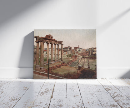 A picture of Roma. Foro Romano, a mockup of the print leaning against a wall