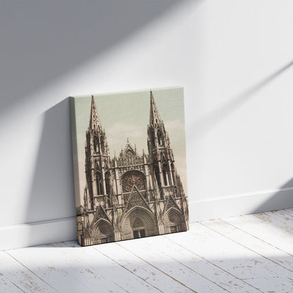 A picture of Rouen. Eglise Saint-Ouen, a mockup of the print leaning against a wall