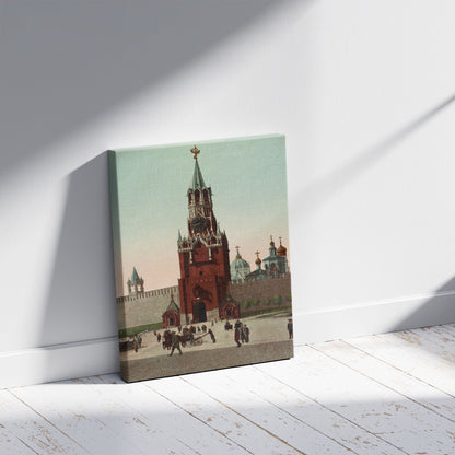 A picture of Sacred Gate of the Redeemer, a mockup of the print leaning against a wall