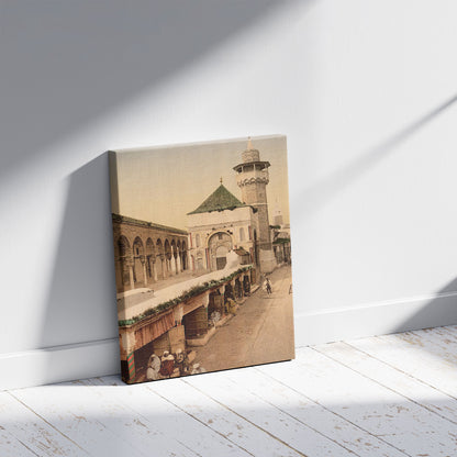 A picture of Sadiky Hospital, Tunis, Tunisia, a mockup of the print leaning against a wall