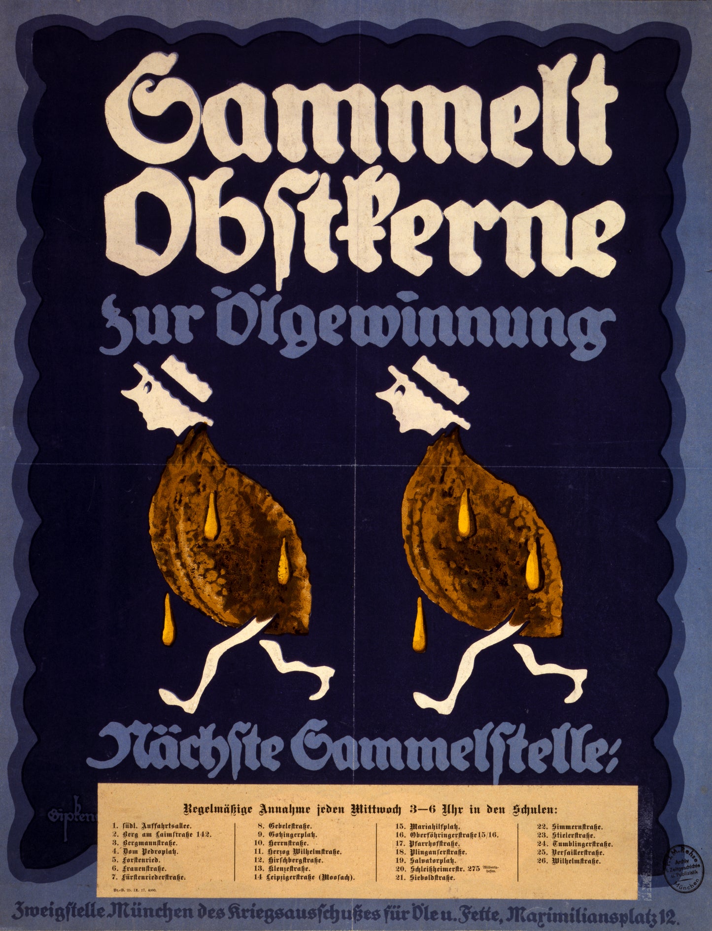 A picture of Sammelt Obstkerne zur Ölgewinnung; nächste Sammelstelle ...