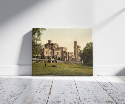 A picture of Schloss Babelsberg, Potsdam, Berlin, Germany, a mockup of the print leaning against a wall