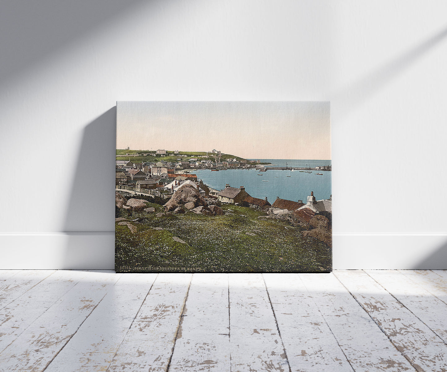 A picture of Scilly Isles, Houghtown, i.e., Hugh Town, from St. Mary's, Cornwall, England