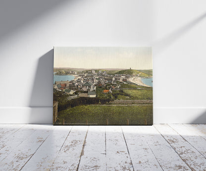 A picture of Scilly Isles, Hughtown, i.e., Hugh Town, from Garrison, Cornwall, England