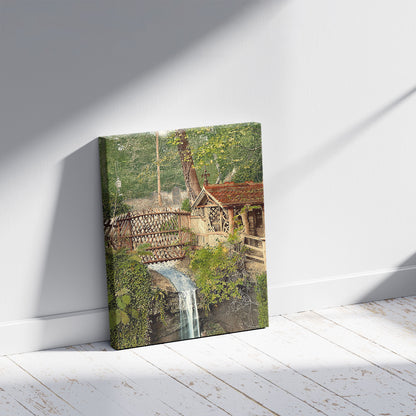 A picture of Shanklin, Chine, Isle of Wight, England, a mockup of the print leaning against a wall