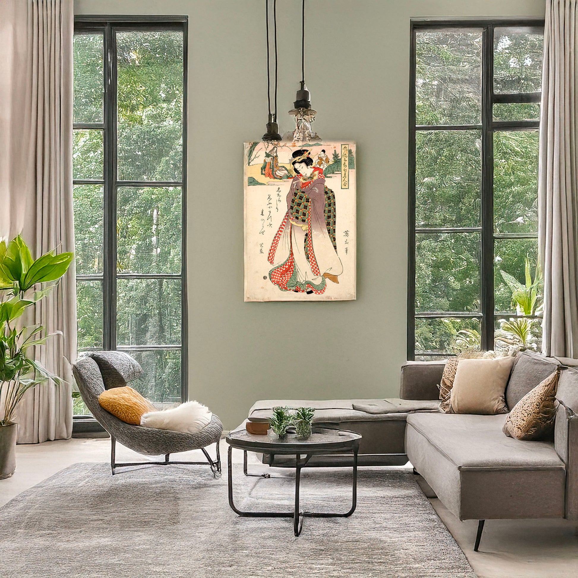 A picture of Shogatsu, a mockup of the print leaning against a wall