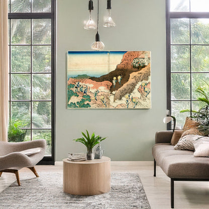A picture of Shonin tozan, a mockup of the print leaning against a wall