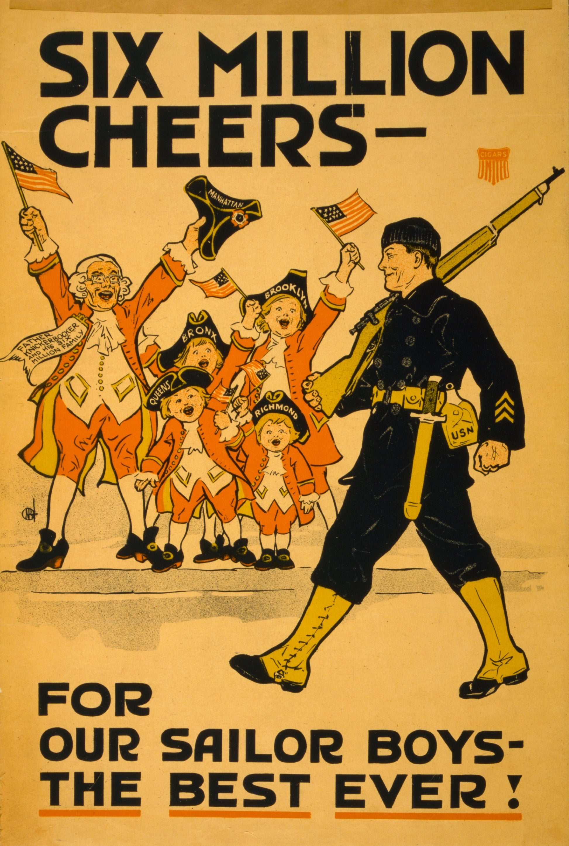 A picture of Six million cheers - for our sailor boys - the best ever!