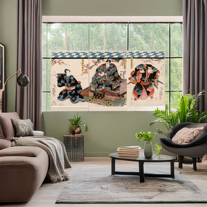 A picture of Soga no taimen, a mockup of the print leaning against a wall