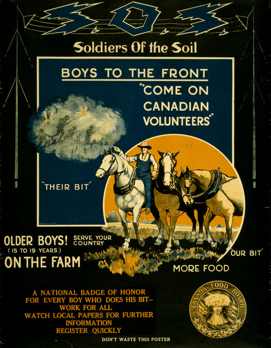 A picture of S.O.S. Soldiers of the Soil  - boys to the front