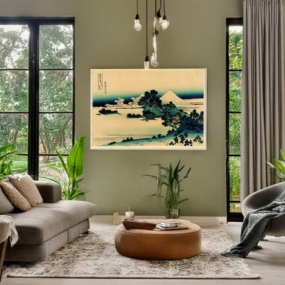 A picture of Soshū shichirigahama, a mockup of the print leaning against a wall
