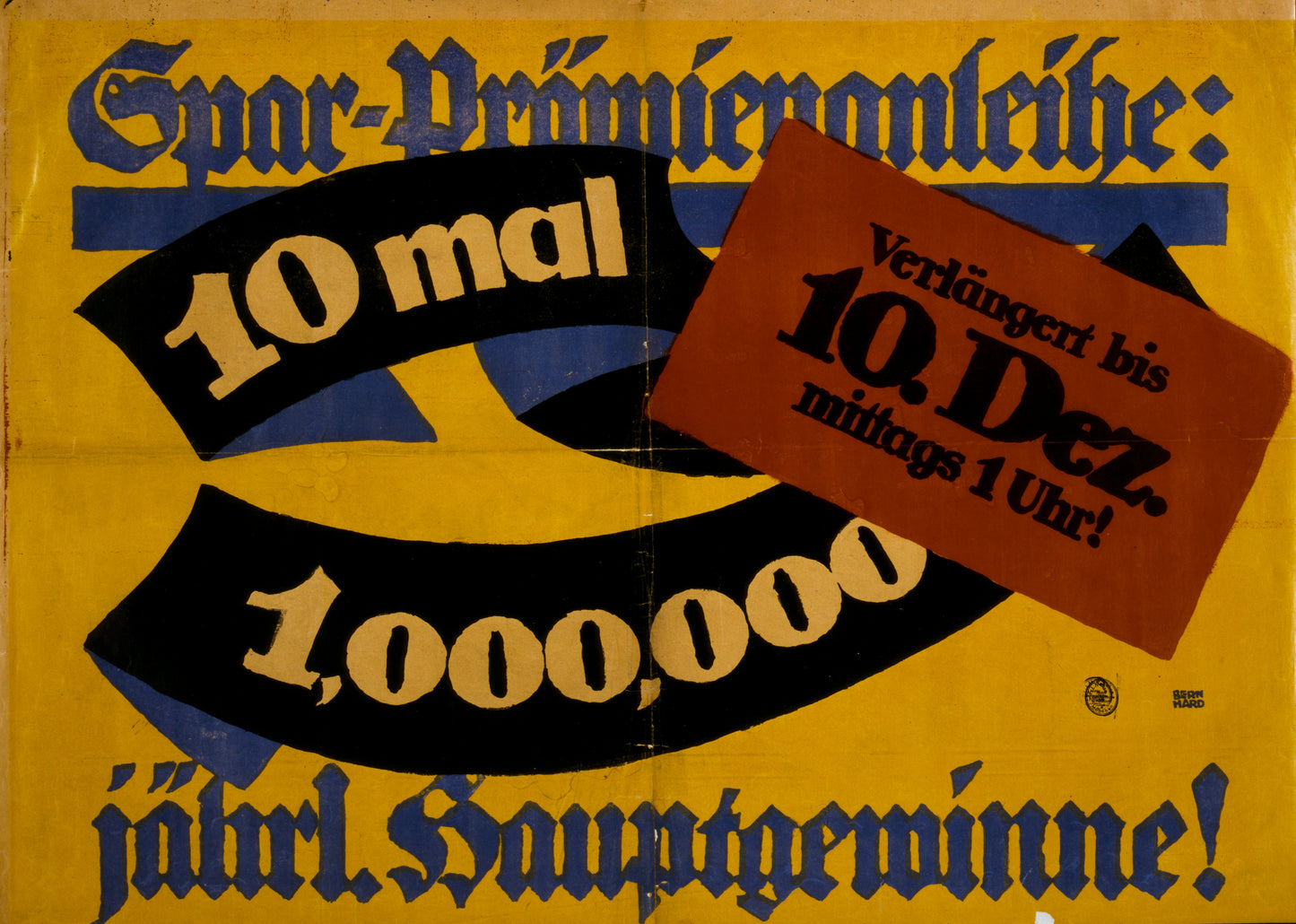 A picture of Spar-Prämienanleihe: 10 mal 1,000,000 jährl. Hauptgewinne!