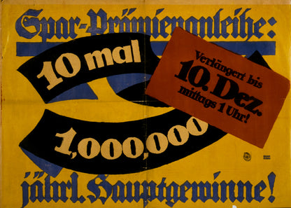 A picture of Spar-Prämienanleihe: 10 mal 1,000,000 jährl. Hauptgewinne!