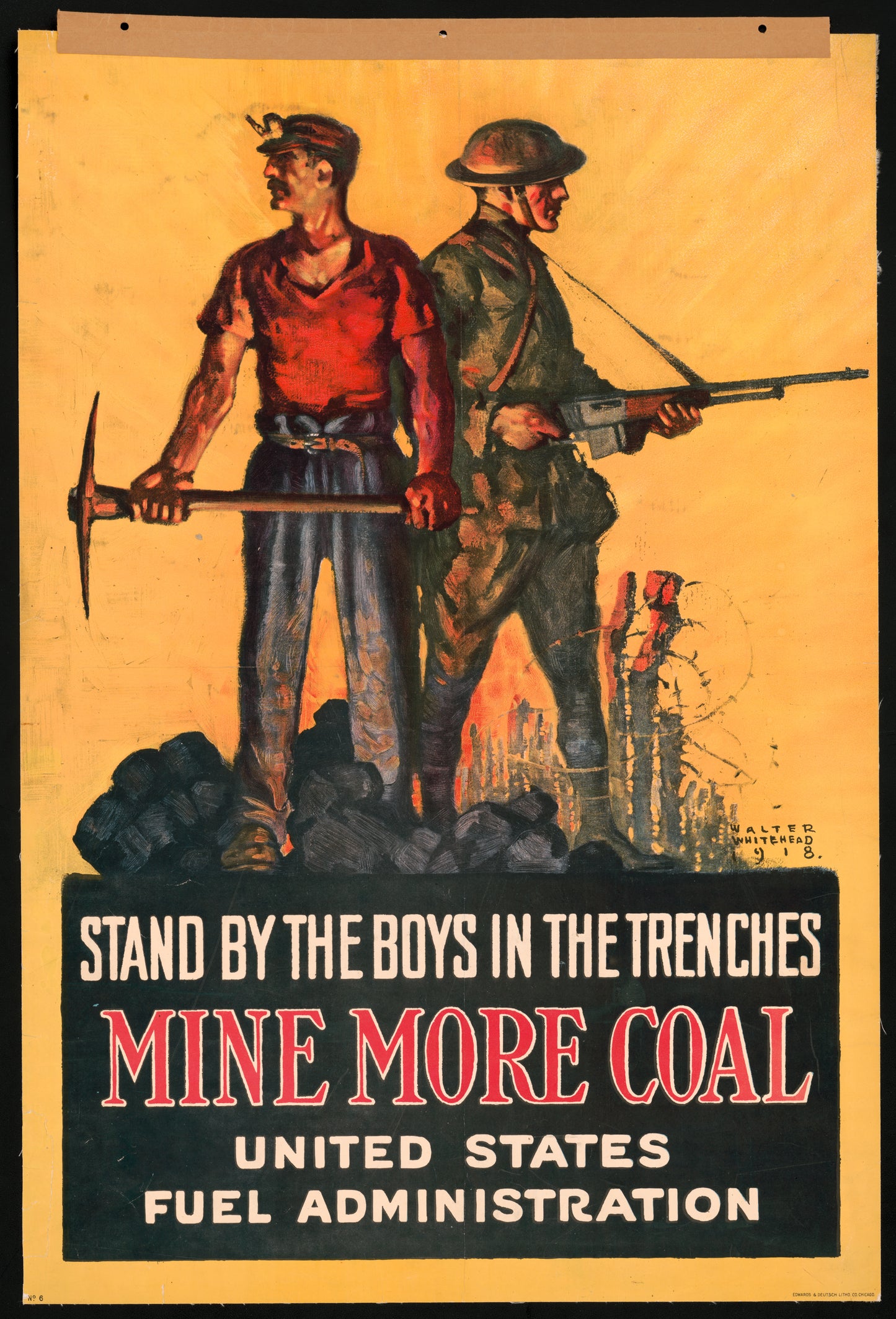 A picture of Stand by the boys in the trenches--Mine more coal