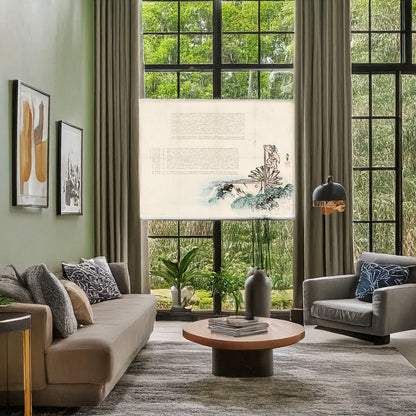 A picture of Suisha, a mockup of the print leaning against a wall