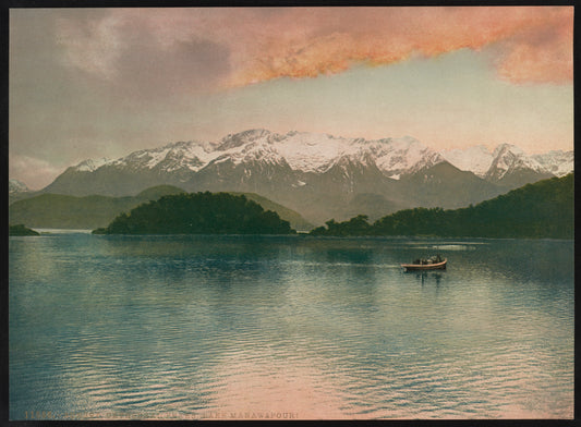 A picture of Sunset. Cathedral Peaks, Lake Manawapouri