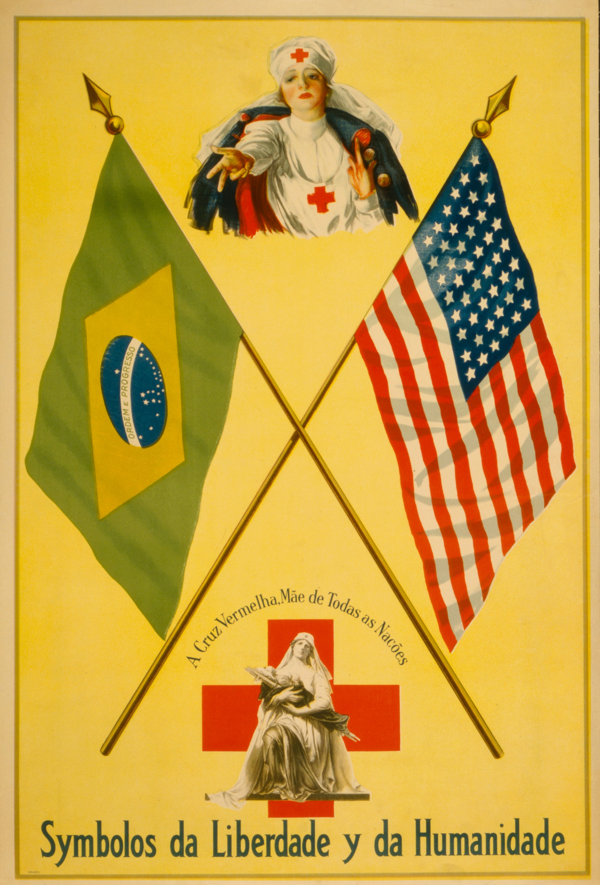 A picture of Symbolos da liberdade y da humanidade A Crux Vermelha, Mãe de todas as nacões.