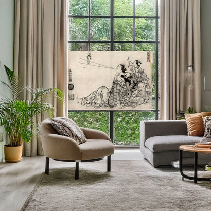 A picture of Tekkai sennin, a mockup of the print leaning against a wall