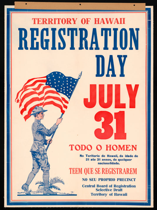 A picture of Territory of Hawaii registration day July 31